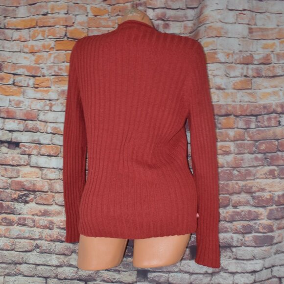 Ralph Lauren Medium Silk V neck Ribbed Sweater Cardigan Silk Linen Blend - Picture 3 of 11